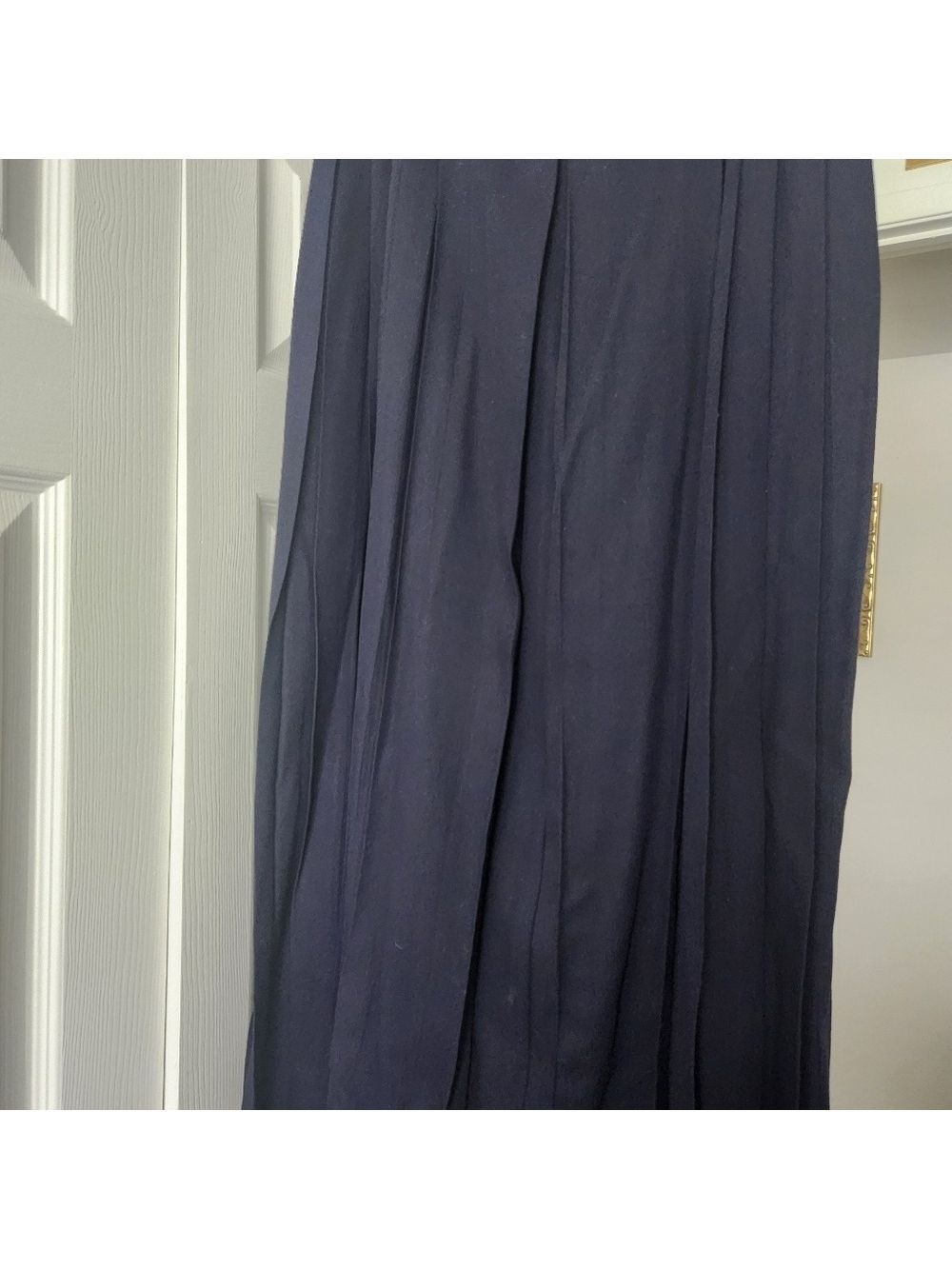 Vintage Cambridge Spirit Skirt Womens 8 Rayon Navy Pleated Midi - Picture 6 of 6